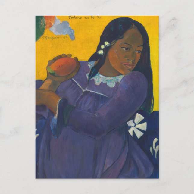 Postal Mujer con mango | Paul Gauguin (Anverso)