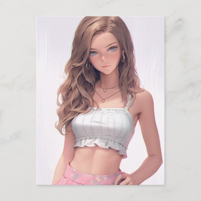 Postal Mujer con ojos azules (Anverso)