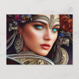 Postal Mujer Con Ojos Azules