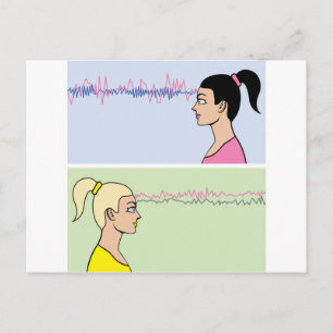 Postal Mujer con onda cerebral