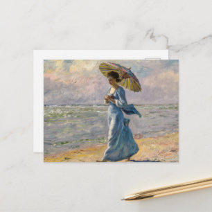Postal Mujer con Parasol, Claude Monet