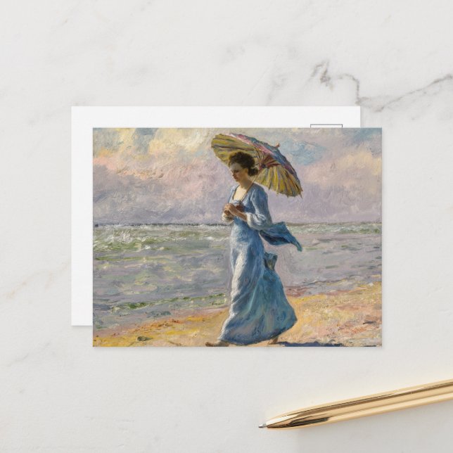 Postal Mujer con Parasol, Claude Monet (Anverso/Reverso In Situ)