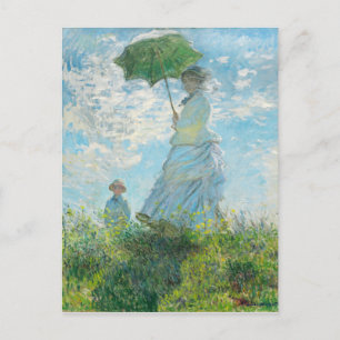 Postal Mujer con Parasol Claude Monet