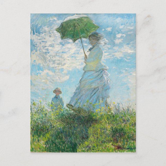 Postal Mujer con Parasol Claude Monet (Anverso)