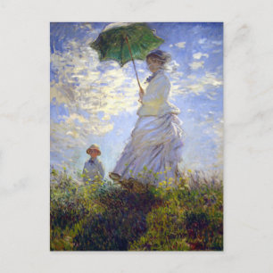 Postal Mujer con parasol de Claude Monet