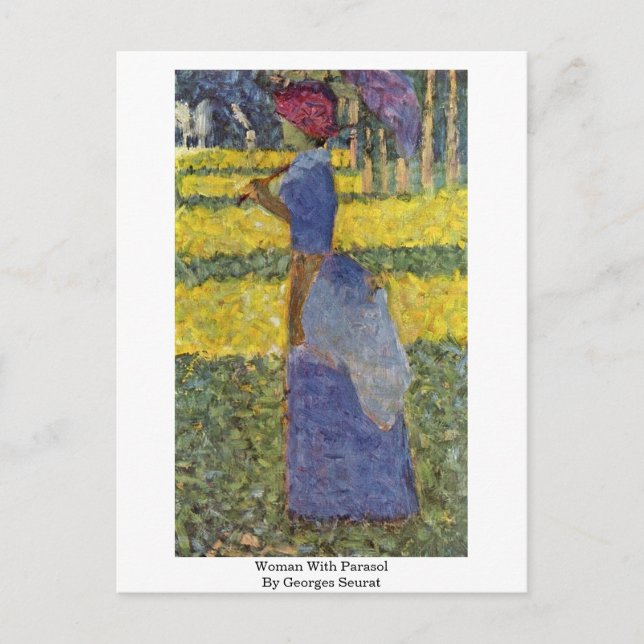 Postal Mujer Con Parasol De Georges Seurat (Anverso)