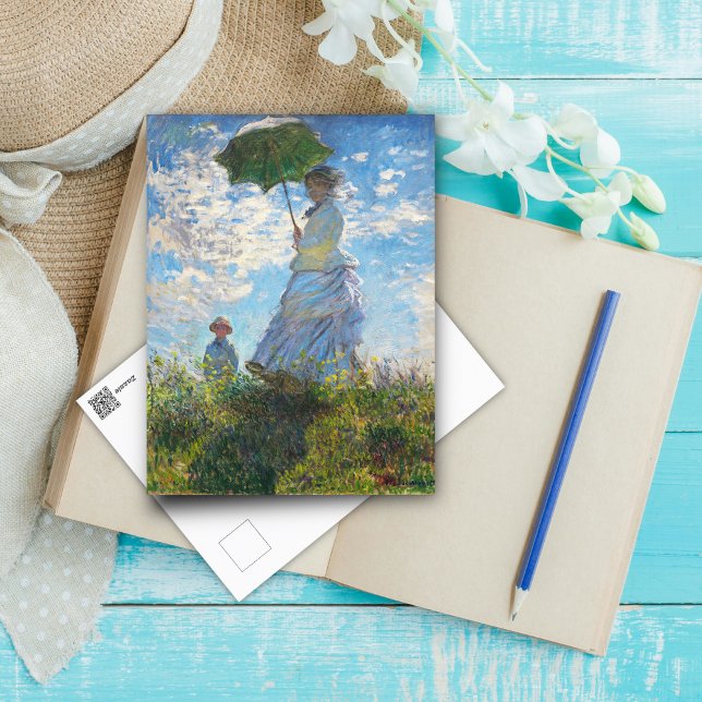 Postal Mujer con Parasol - Madame Monet, Bella Artes (Subido por el creador)