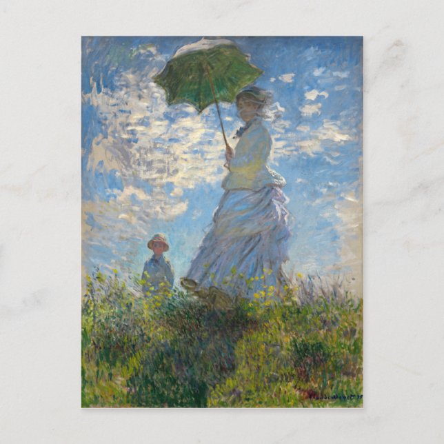 Postal Mujer con parasol - Madame Monet y su hijo (Anverso)