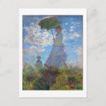 Postal Mujer con Parasol, Monet<br><div class="desc">Oscar-Claude Monet (14 de noviembre de 1840 a 5 de diciembre de 1926) fue un pintor francés, fundador de la pintura impresionista francesa y el profesional más consistente y prolífico de la filosofía del movimiento de expresar las propias percepciones ante la naturaleza, especialmente en lo que se refiere a la...</div>