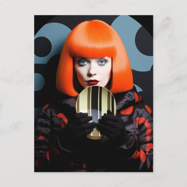 Postal Mujer Con Pelo Rojo (Anverso)