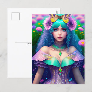 Postal Mujer con polilla, posta