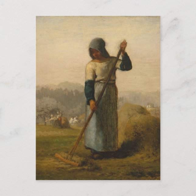Postal Mujer con torta - Jean-François Millet (Anverso)