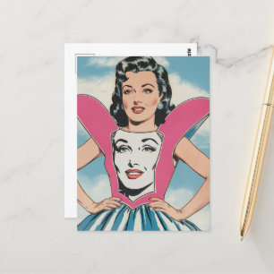 Postal Mujer con un vestido único