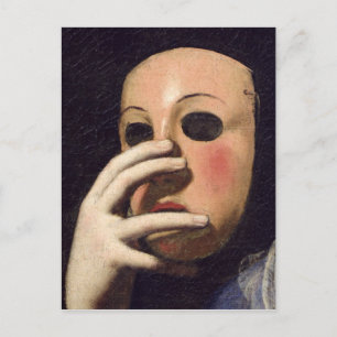 Postal Mujer con una máscara