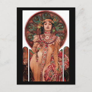 Postal Mujer con vidrio de champagne