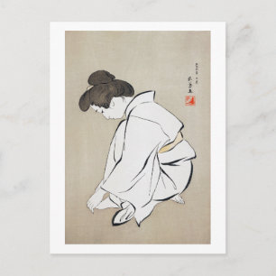 Postal Mujer cortando sus uñas, Goyō Hashiguchi