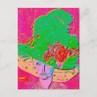Postal Mujer de arte pop,