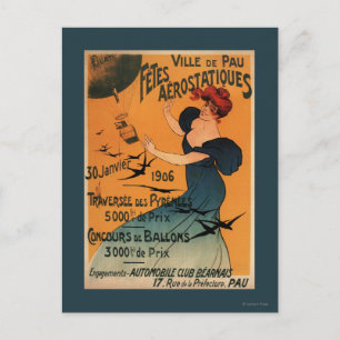 Postal Mujer de cabeza roja espera a Poster de pájaros de