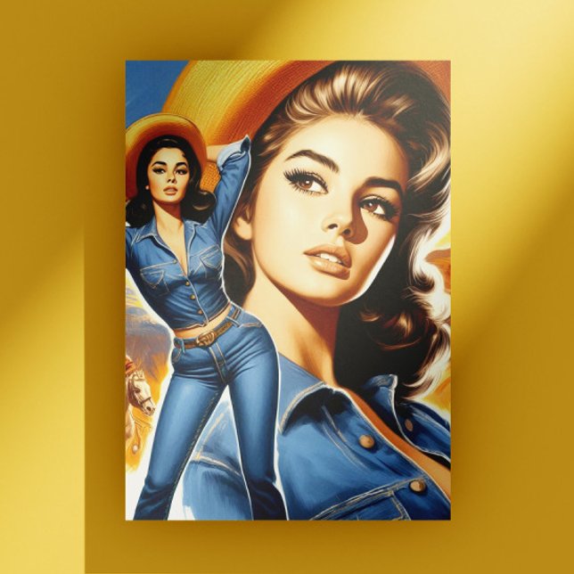 Postal Mujer de campo con jeans vintage (Subido por el creador)