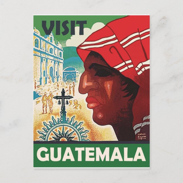 Postal Mujer de Guatemala, viaje vintage (Anverso)