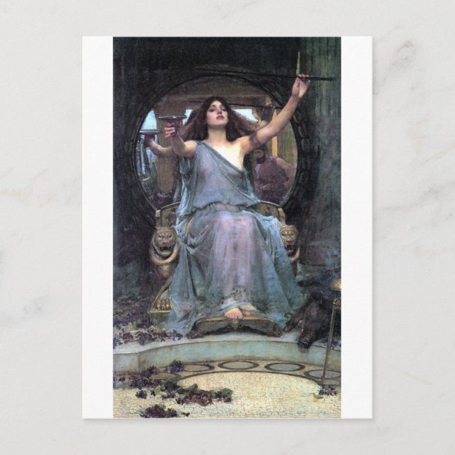 Postal Mujer de la Copa de Ofrenda de Waterhouse Ulysses (Anverso)