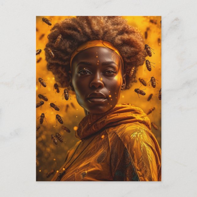 Postal Mujer de la diosa de Honey Bee (Anverso)