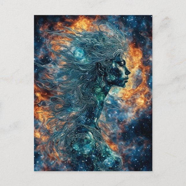 Postal Mujer de las estrellas (Anverso)