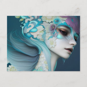 Postal Mujer de las Flores