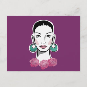 Postal Mujer de Mod Fleur de los años 60