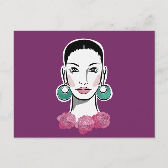 Postal Mujer de Mod Fleur de los años 60 (Anverso)