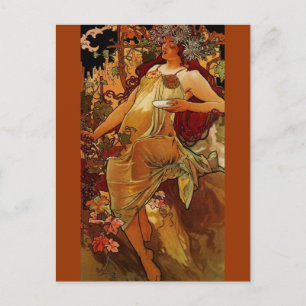 Postal Mujer de otoño
