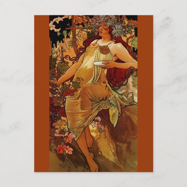 Postal Mujer de otoño (Anverso)