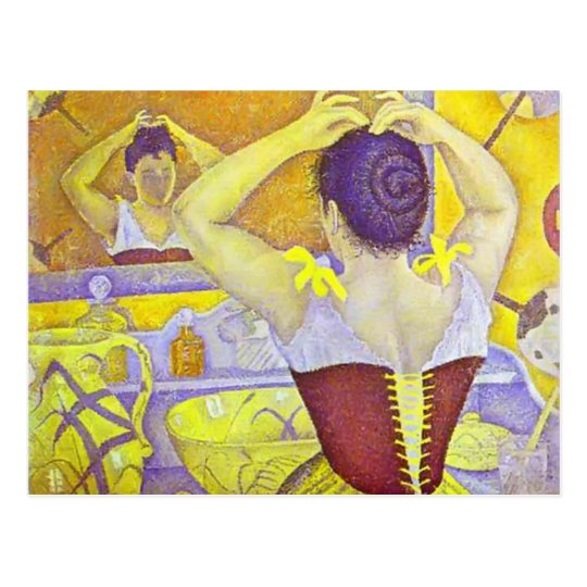 Postal Mujer de Paul Signac- en su corsé que lleva del