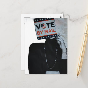 Postal Mujer de Voto por Correo Surrealista Collage de Me