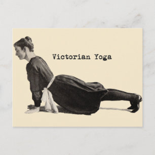 Postal Mujer de Yoga Victoriano Vintage en Impresión de P