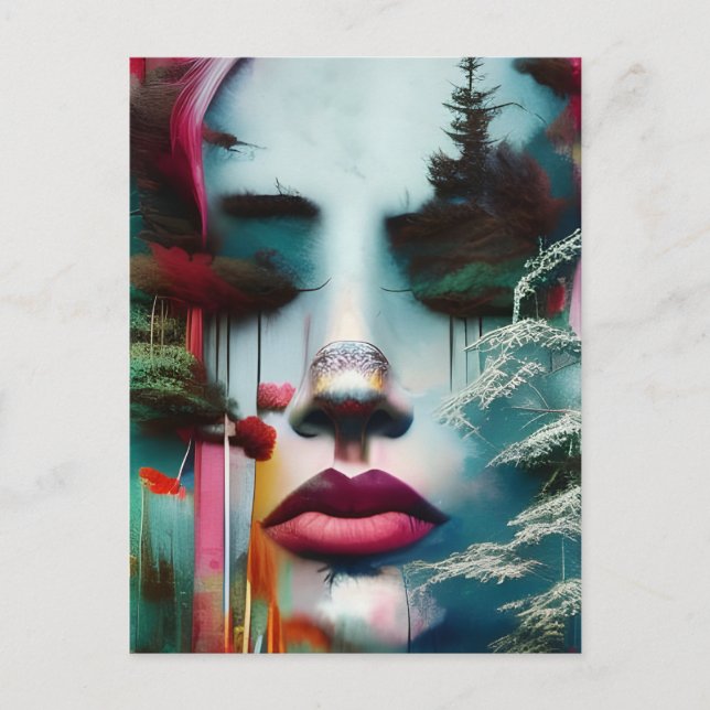 Postal Mujer del bosque (Anverso)