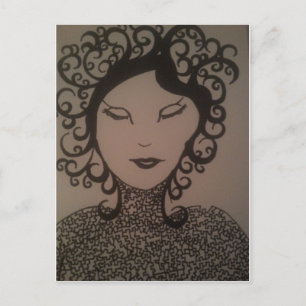 Postal mujer desconcertada