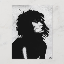 Postal Mujer Diosa Gótica Icono de Moda Arte Retrato