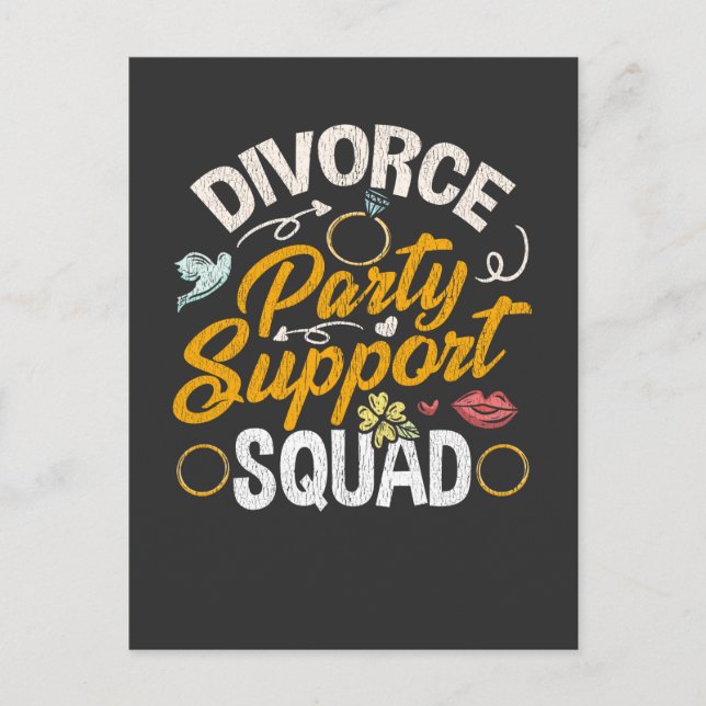 Postal Mujer divorciada ruptura Mujer Dama Amistad Apoyo (Anverso)