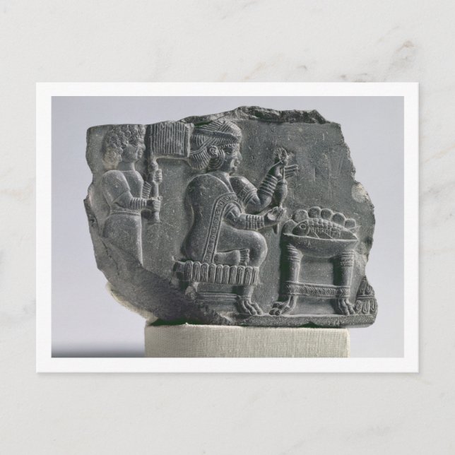 Postal Mujer elamita hilando, Periodo Neoemlamita, c.700- (Anverso)