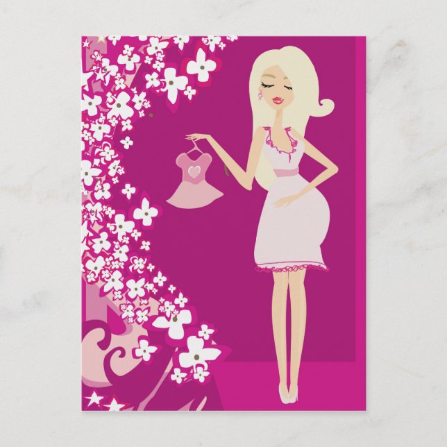 Postal mujer embarazada rubia (Anverso)