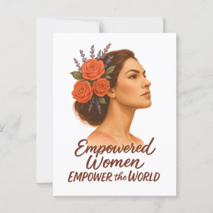 Postal Mujer empoderada con flores