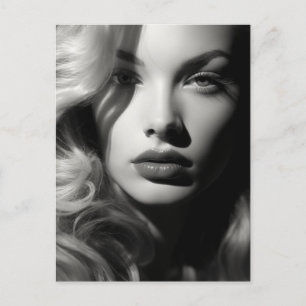 Postal Mujer en blanco y negro
