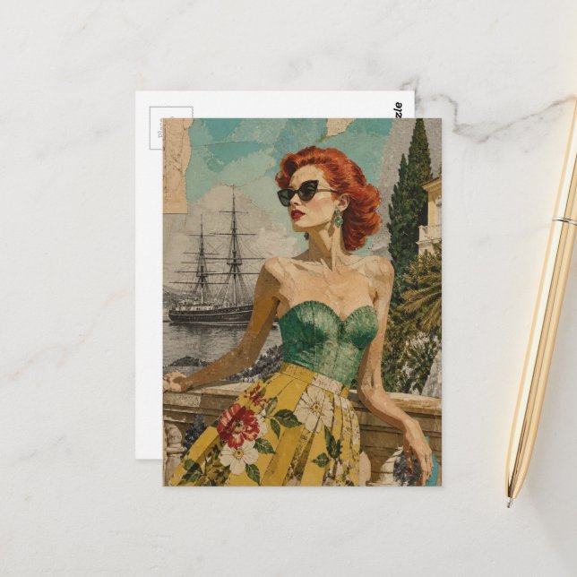 Postal Mujer en el Océano (Anverso/Reverso In Situ)