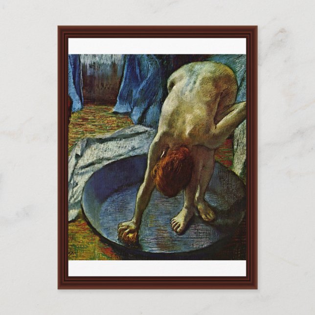 Postal Mujer En La Bañera De Edgar Degas (Anverso)