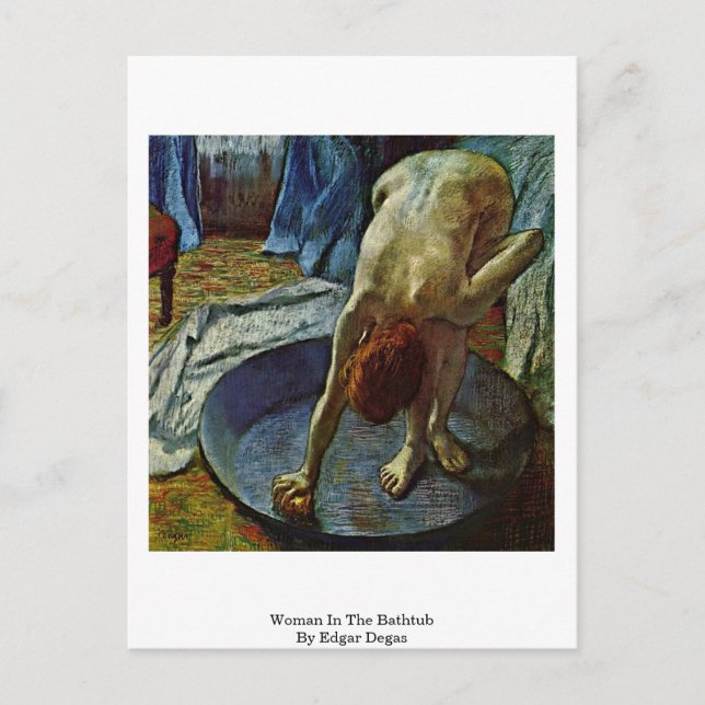 Postal Mujer En La Bañera De Edgar Degas (Anverso)