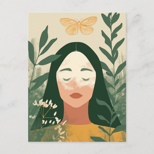 Postal Mujer en la naturaleza (Anverso)