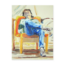 Mujer en la pintura al óleo de la silla