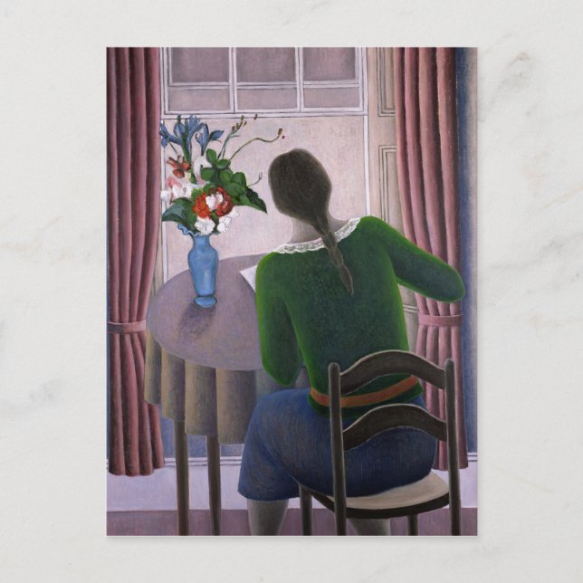 Postal Mujer en la ventana 1998 (Anverso)