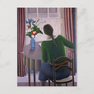 Postal Mujer en la ventana 1998
